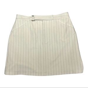Club Monaco Suiting Mini Skirt Belted Pinstripe‎ Pockets Nautical